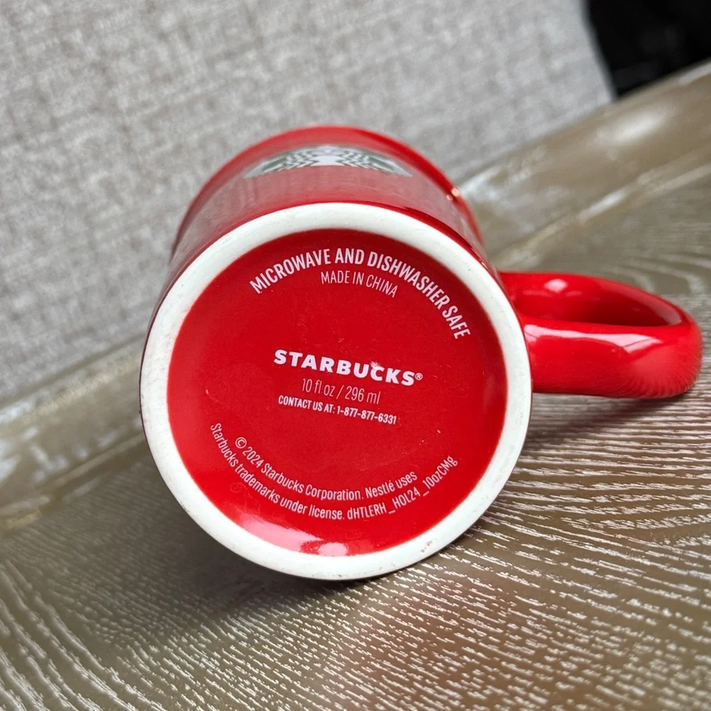 STARBUCKS 2024 Nestle Red And Green 10 oz Coffee Mug Siren Logo 2024